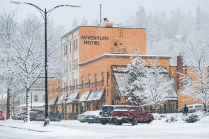 Adventure Hotel Nelson BC Winter Snow